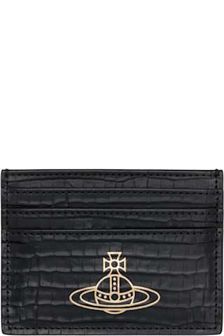 Navy Orb Flat Card Holder