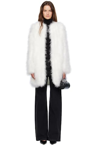 Black Long Feather Coat