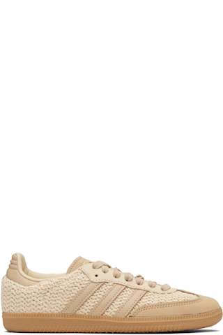 Brown & Off-White Samba OG Sneakers