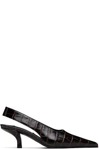 Black Trap Slingback Heels