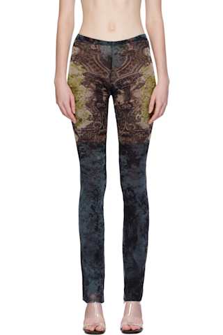 Khaki & Orange 'The Médaillon' Lounge Pants