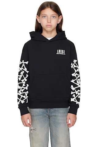Kids Black Bones Hoodie
