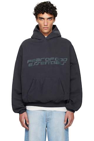 Gray Holiday Heavy Fleece 90s Hoodie