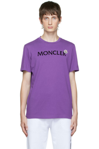 商品は100 正規品 Sale Moncler モンクレール ロゴプリント Tシャツ パープル Tシャツ