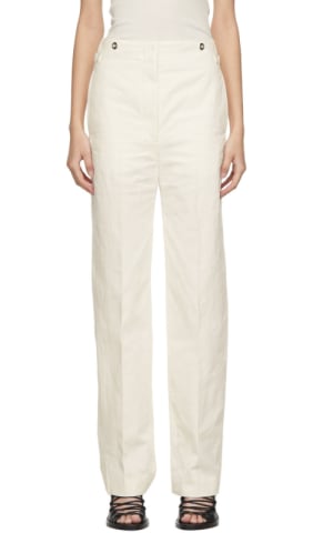 White Straight Trousers