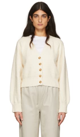 White Barcode Cardigan