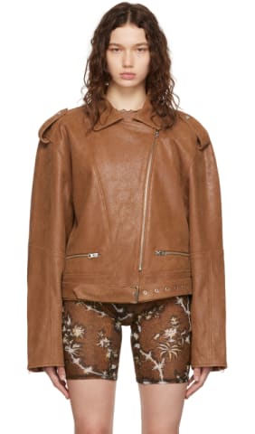 SSENSE Exclusive Black Ballis Leather Coat