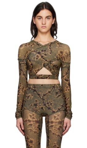 Brown Polyester Blouse