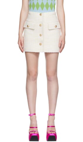 Gray Abigail Wool Pleated Miniskirt