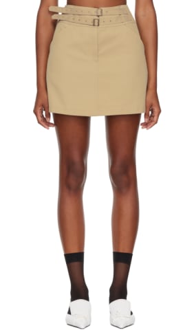 Black Dart Leather Miniskirt