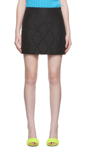 Black Virgin Wool Miniskirt