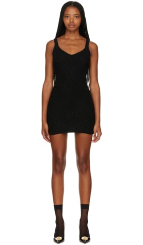 Black Velvet Bow Detail Mini Dress