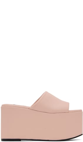 Black Platform Bubble Wedge Heeled Sandals