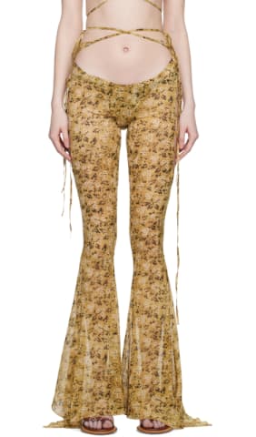 Yellow Polyester Trousers