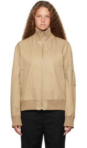 Black Embroidered Logo Bomber Jacket