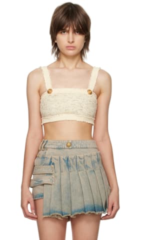 Off-White Gold-Trimmed Tank Top