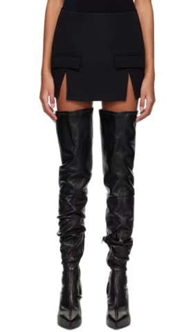 Black Interlock Miniskirt