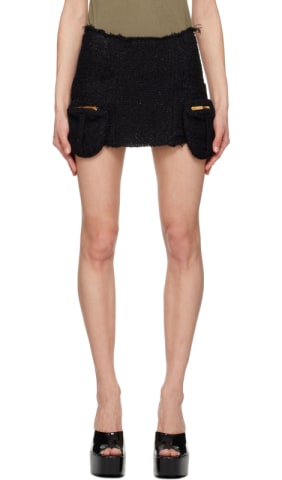 Black Ruffled Miniskirt