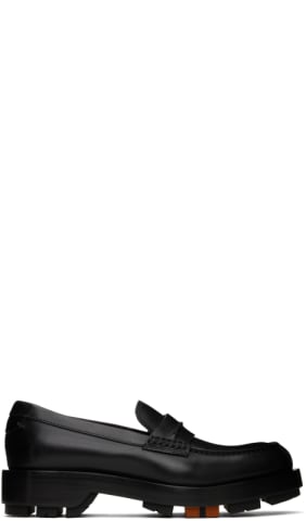 Black Lug Sole Platform Loafers