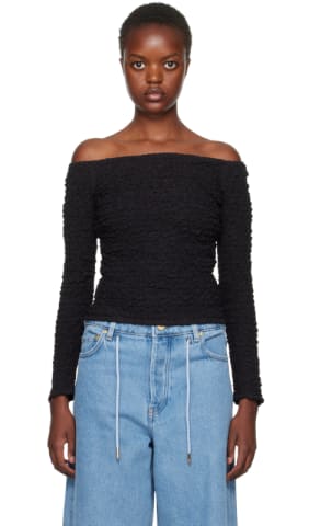 Black Cutout Long Sleeve T-Shirt