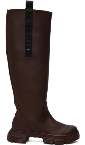Black Stitch Cleated High Chelsea Boots