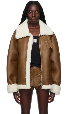 Brown Shearling Leather Jacket
