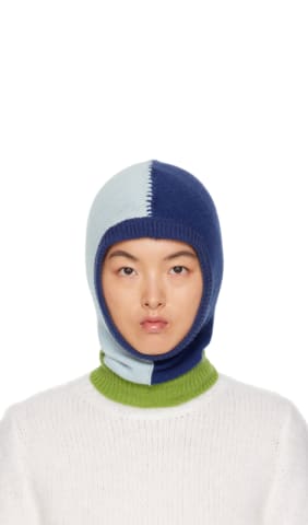 Off-White & Yellow Wool Ears Balaclava