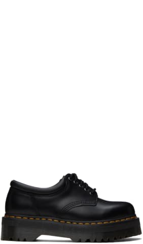 Black 8053 Leather Platform Oxfords