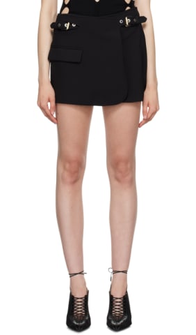 Black Interlock Miniskirt