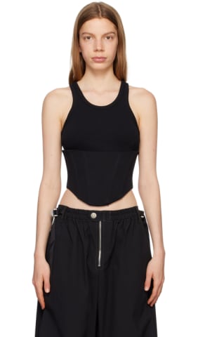 White Hook-Eye Tank Top