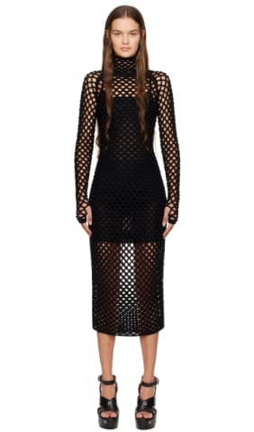 Black Cardi Midi Dress