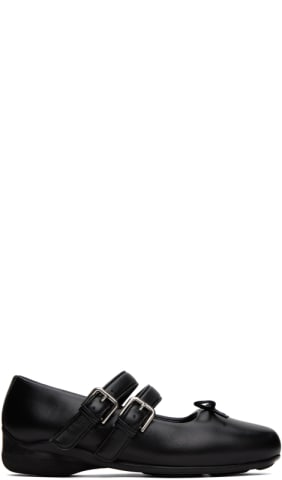Black Cross Band Ballerina Flats