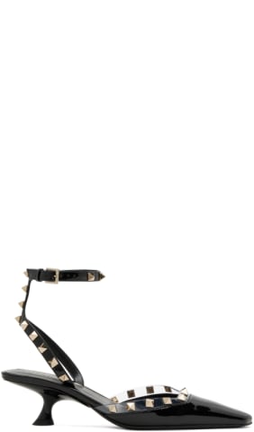 Black Rockstud Ballerina Flats