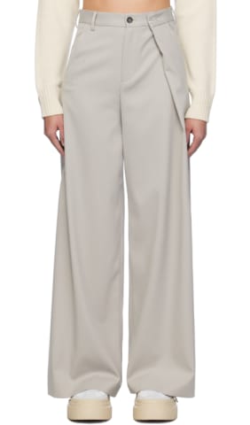 Tan Tailoring Wool Canvas Tie Trousers