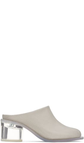 Khaki Satin Ballerina Mules