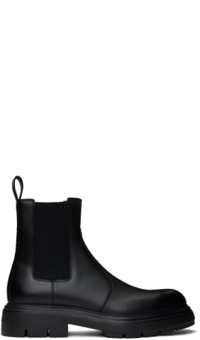 Black Leather Chelsea Boots
