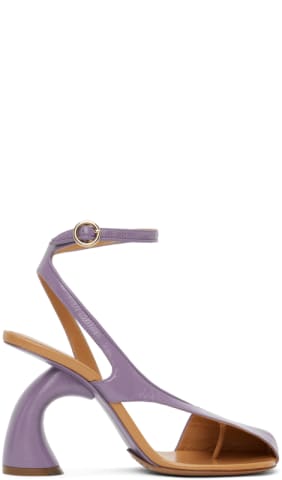 White Leather Heeled Sandals