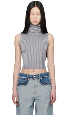 Brown Ribbed Wool Turtleneck
