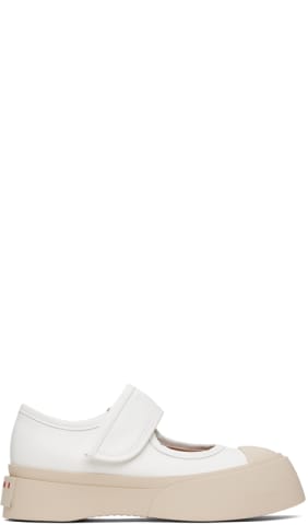 Gray Leather Mary Jane Sneakers