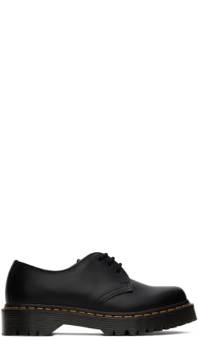Black 8053 Leather Platform Oxfords