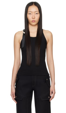 White Hook-Eye Tank Top