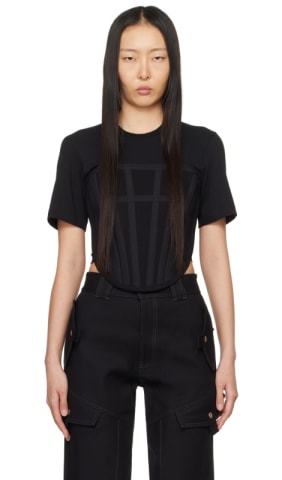 Black Workwear Corset T-Shirt