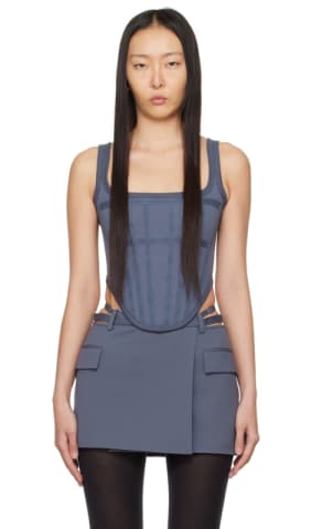 Blue Corset Tank Top