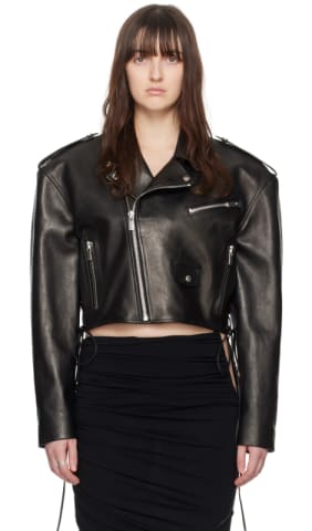 Black Padded Leather Jacket