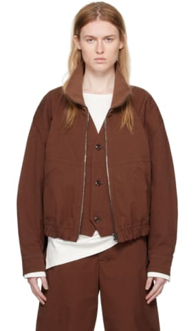 Beige Trucker Collar Zipped Cardigan