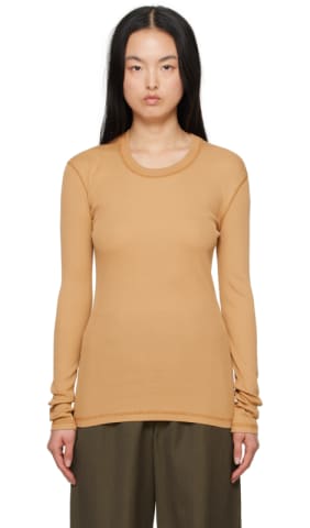 Off-White Ribbed Long Sleeve T-Shirt