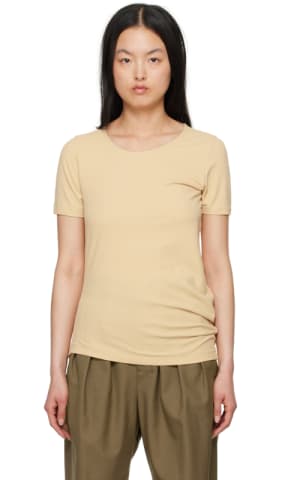 Taupe Darted Fitted T-Shirt