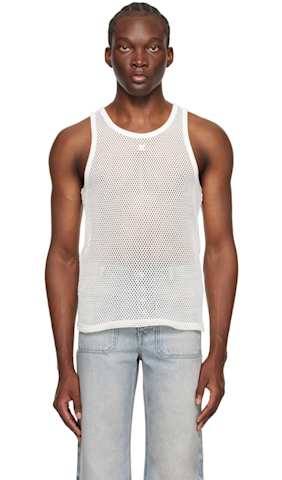 White 90's Rib Cut Out Tank Top