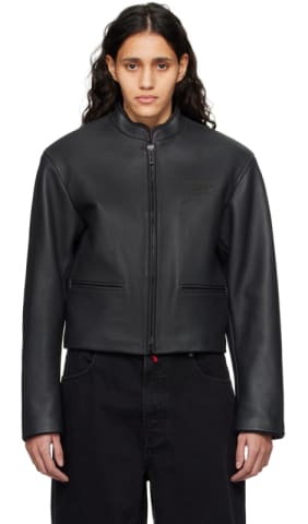 Black Oversized Leather Jacket