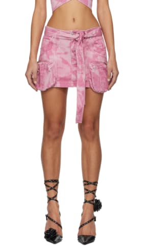 Gray Low-Rise Miniskirt